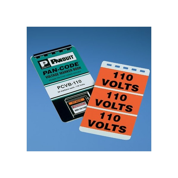 Panduit Voltage Marker Book, Vinyl, '110 VOLTS', PCVB-110Y - main